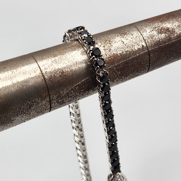 Black Tennis Bracelet with Evil Eye JS 925 - Picture 3 of 9